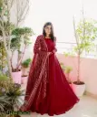 3 pcs women's stitched chiffon embroidered maxi