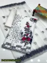 3 pcs woman's unstitched organza embroidered suit